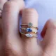 Anillos De Circón Con Chapado De Cobre Geométrico De Moda