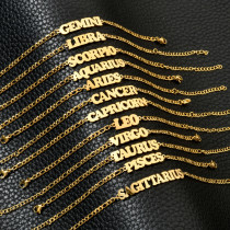 Pulseras chapadas en oro de acero inoxidable con letras de moda