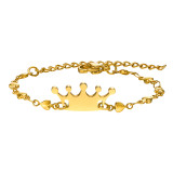 Pulseras plateadas oro 18K del remiendo del acero inoxidable de la corona del estilo simple