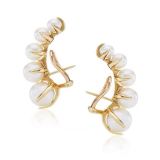 1 par de pendientes de retales de cobre con perlas artificiales redondas de estilo Simple