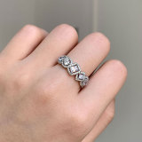 Elegantes anillos de circón con incrustaciones de cobre geométrico
