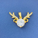 Collar con colgante de ópalo y diamantes de imitación irregulares de cobre y mariposa en forma de corazón de cisne de estilo Simple