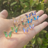Pendientes De Moda De Mariposa Degradada De Moda Pendientes Con Micro Incrustaciones De Cobre