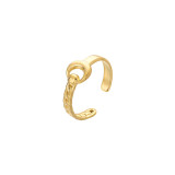 Anillo Abierto Geométrico De Moda Chapado En Acero Inoxidable