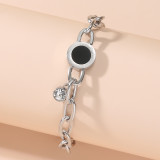 Pulseras chapadas en oro de 18K con incrustaciones de revestimiento de pulido de acero de titanio con números romanos de estilo clásico informal