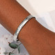Brazalete de acero inoxidable de color sólido redondo de moda de 1 pieza