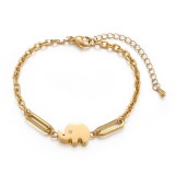Joyería de moda Personalidad Costura Elefante Colgante Pulsera Simple