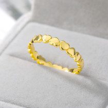 Nuevo anillo de acero inoxidable con costuras en forma de corazón