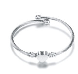 Brazalete chapado en oro de malaquita acrílica con incrustaciones de acero titanio trébol de cuatro hojas estilo Simple