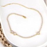 Collar plateado oro de cobre del Zircon de la forma del corazón del estilo simple elegante en bulto