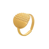 Anillos chapados en oro del chapado de acero inoxidable del color sólido del estilo simple al por mayor