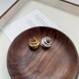 1 pieza Clips de oreja chapados en cobre en forma de C estilo simple