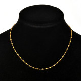 Collar chapado en oro de aleación de acero inoxidable con impresión de estilo simple