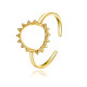 Anillo retro de acero de titanio con girasol, anillo de moda ajustable con apertura