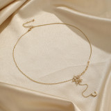 Collar con colgante chapado en oro de 18 quilates con incrustaciones de cobre y pentagrama elegante para mujer