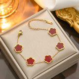 Collar de pulseras chapado en oro de 18 quilates de acero inoxidable con estrella de estilo simple estilo vintage