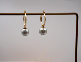Collar de pendientes chapados en cobre de acero titanio con perlas de imitación geométricas de estilo Simple elegante