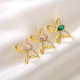 Anillos abiertos de circón con incrustaciones de cobre y nudo de lazo de estilo simple