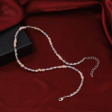 Collar chapado en plata con revestimiento de perlas de cobre irregular estilo IG