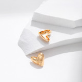 1 par de pendientes chapados en oro y cobre con forma de corazón dulce