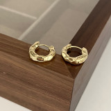 1 par de pendientes de circón de cobre con incrustaciones redondas de estilo simple e informal