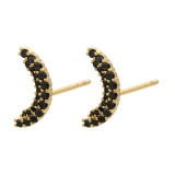 Pendientes con microincrustaciones de circonio y cristales de colores, aretes con diseño de flores y luna