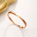 Brazalete chapado en acero inoxidable con números romanos para dama