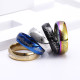 Anillos de chapado de acero de titanio con letras de moda