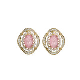 1 par de pendientes de circonita con perlas artificiales de cobre con incrustaciones ovaladas Retro para mujer