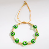 Pulseras de esmalte de cobre con cuerda de ojo del diablo de moda, 1 pieza