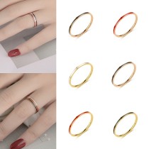 Anillos de esmalte de acero de titanio con rayas de moda