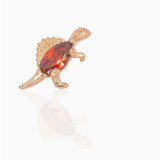 Pendientes pequeños de la serie de dinosaurios, venta al por mayor, joyería que preserva el Color dorado de 18K, pendientes de animales de la selva Tropical