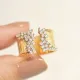 Anillo Abierto De Circón Con Incrustaciones De Cobre Irregular De Moda 1 Pieza