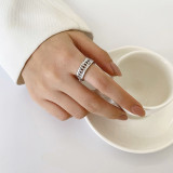 Anillo de moda ajustable con apertura simple de acero inoxidable hueco