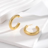 1 par de aretes de cobre en forma de C estilo simple estilo francés