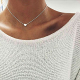 Collar con colgante de cobre con forma de corazón liso simple