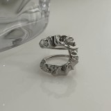 Anillo abierto de circonita con incrustaciones de cobre y aleación en forma de corazón cuadrado redondo Retro