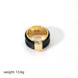 El esmalte de cobre redondo del estilo simple que platea los anillos anchos plateados oro de la banda 18K
