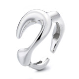 Anillo abierto irregular de cobre geométrico estilo IG