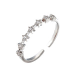 Anillo de circón de diamantes con microincrustaciones, anillo abierto de diamantes de colores, anillo de estrella pequeña