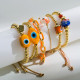 Pulseras de esmalte de cobre con cuerda de ojo del diablo de moda, 1 pieza