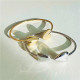 Brazalete chapado en oro de 18 quilates con forma de corazón informal estilo IG