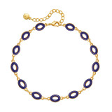 Pulseras informales chapadas en oro de 18 quilates con esmalte de cobre y bloques de color