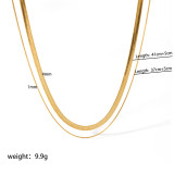 Collares de doble capa chapados en oro de acero inoxidable de color sólido de estilo simple de IG a granel