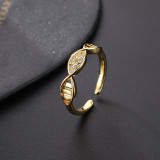 Anillo de apertura con estilo japonés y coreano Estilo Ins personalizado Diamante Anillo simple y ajustable Anillo vintage Anillo de dedo meñique de nicho