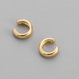 1 par de clips de oreja chapados en cobre en forma de C de estilo simple