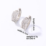 1 par de pendientes chapados en oro blanco con incrustaciones de cobre y circonita redonda brillante y dulce informal