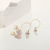 Pendientes colgantes chapados en oro de 14K con incrustaciones de cobre geométrico, estilo clásico, elegantes y lujosos, 1 par
