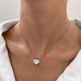 1 pieza Collar con colgante chapado en cobre con forma de corazón, estilo simple