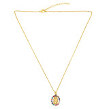 Colgante geométrico simple de la Virgen María Collar de cobre chapado en oro de 18 quilates